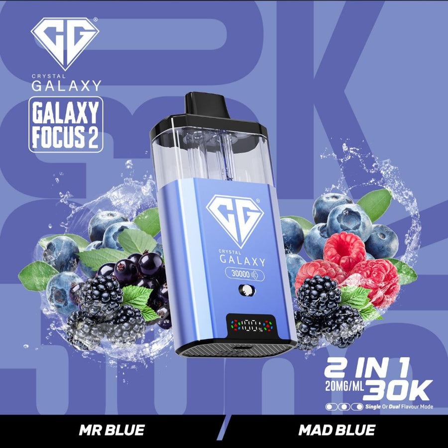 Crystal Galaxy Focus 2 30k Vape Kit Mr Blue / Mad Blue (Box of 5) disposable vape UK - VaperzHub