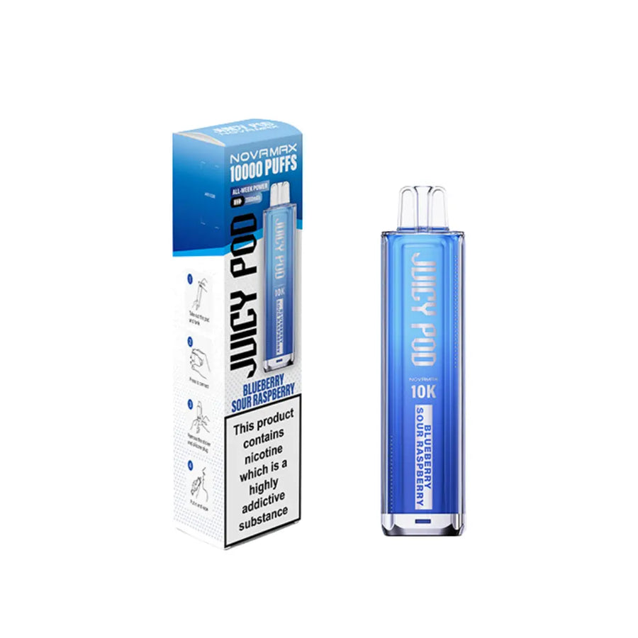 Juicy Pod Novamax 10K Prefilled Pod Vape Kit (Box of 5) TPD compliant disposable vape buy online UK VaperzHub 2