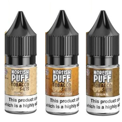 Pack of 10 Moreish Puff Tobacco 10ml Nic Salt e-liquid UK - VaperzHub