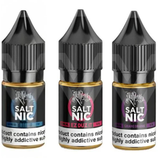 Pack of 10 Ruthless 10ML Nic Salt e-liquid UK - VaperzHub
