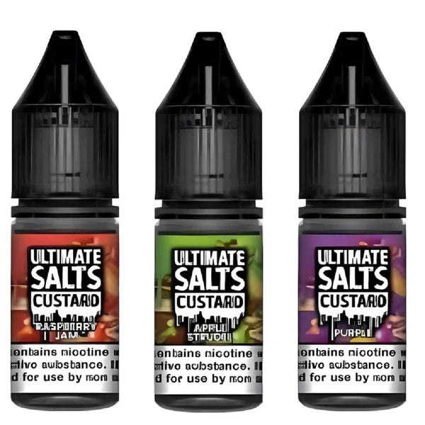 Pack of 10 Ultimate Salts Custard 10ML Nic Salt e-liquid UK - VaperzHub