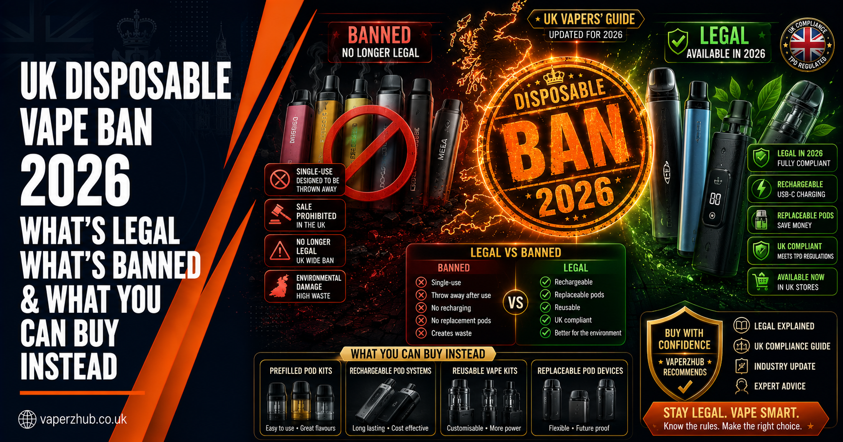 UK Disposable Vape Ban 2026: What's Legal, What's Banned & What You Can Buy Instead