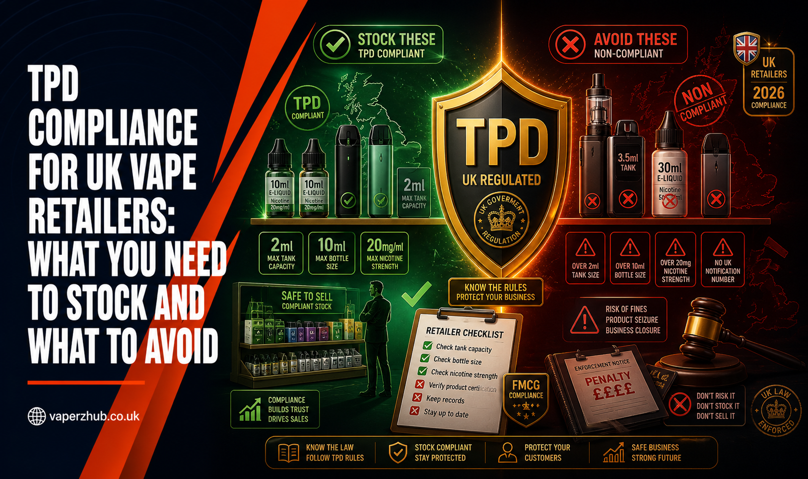 TPD Compliance for UK Vape Retailers: What You Need to Stock and What to Avoid