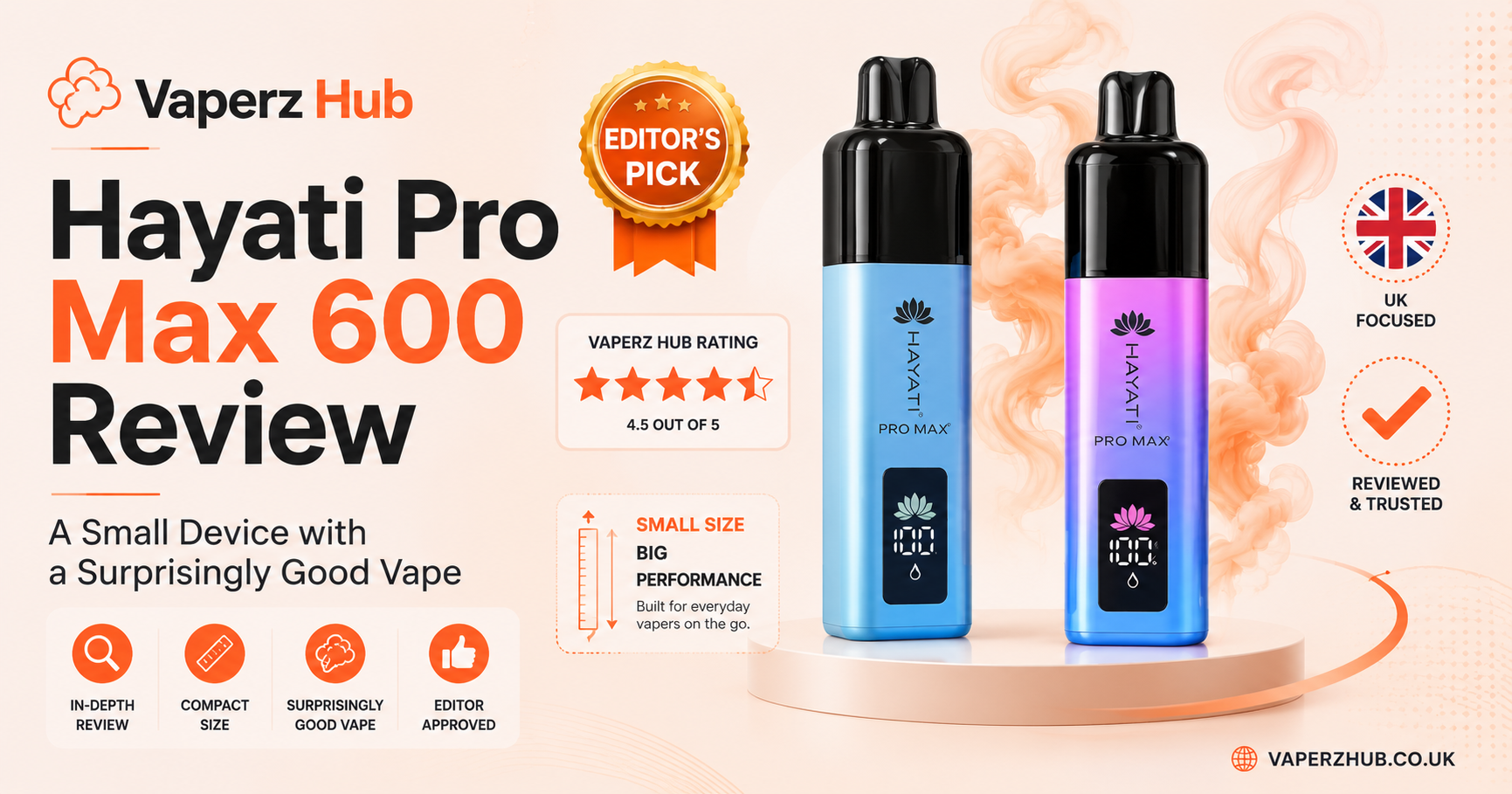 Hayati Pro Max 600 Review: A Small Device with a Surprisingly Good Vape