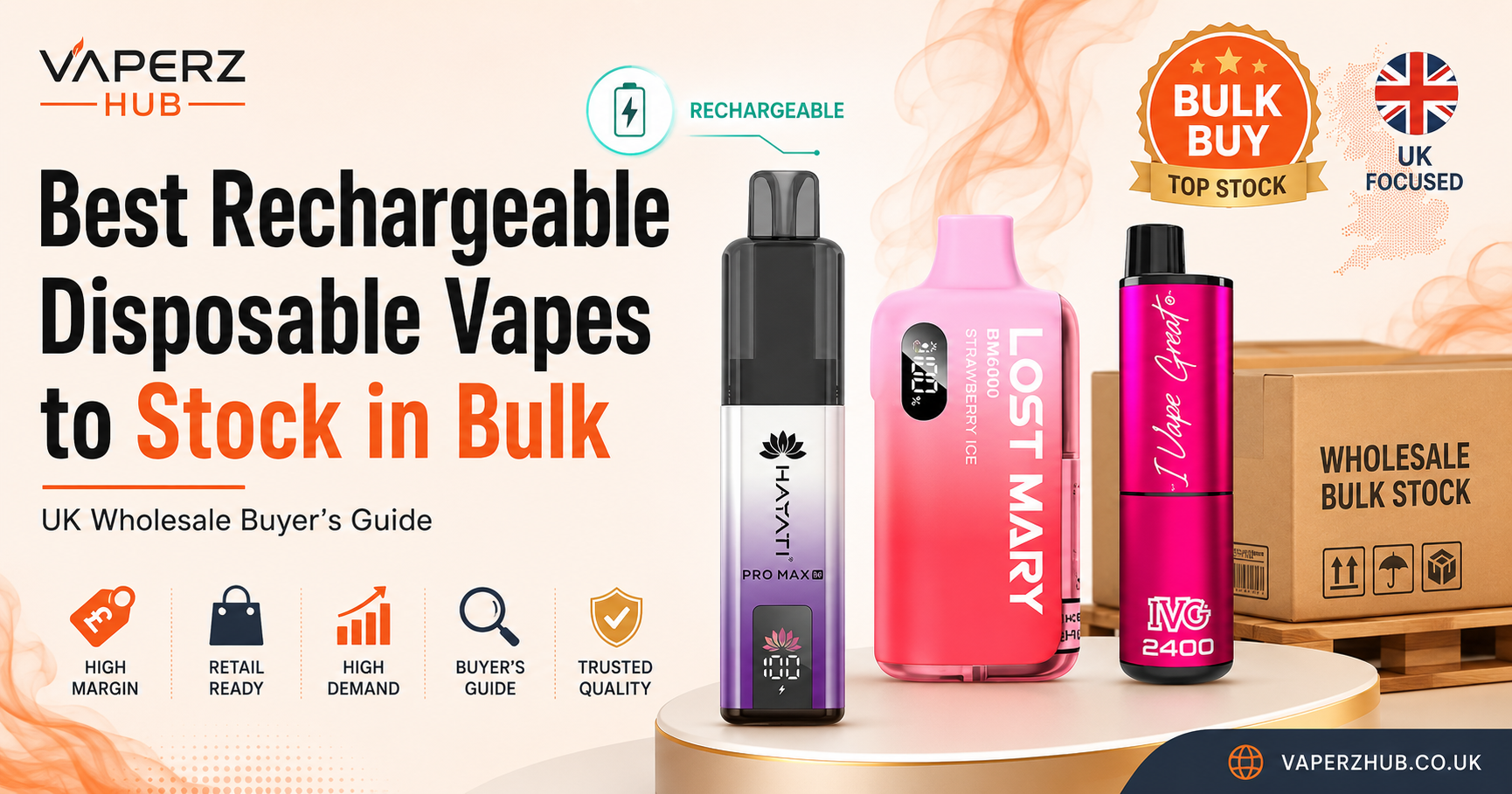Best Rechargeable Disposable Vapes to Stock in Bulk: UK Wholesale Buyer's Guide