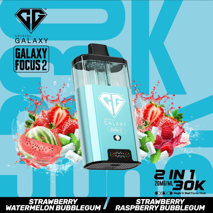 Crystal Galaxy Focus 2 30k Vape Kit Strawberry Watermelon Bubblegum / Strawberry Raspberry Bubblegum (Box of 5) disposable vape UK