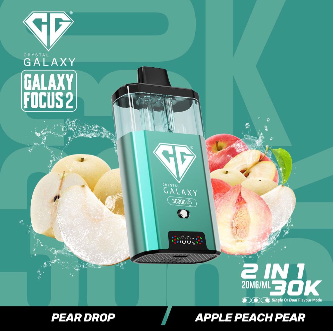 Crystal Galaxy Focus 2 30k Vape Kit Pear Drop / Apple Peach Pear (Box of 5)