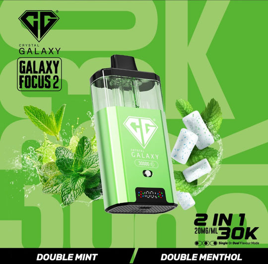 Crystal Galaxy Focus 2 30k Vape Kit Double Mint / Double Menthol (Box of 5) disposable vape UK - VaperzHub