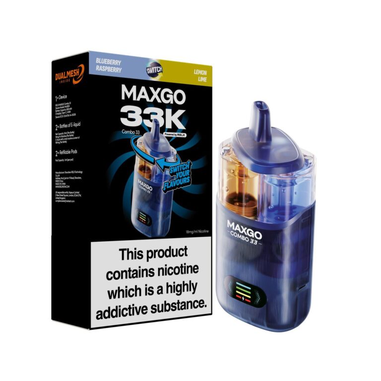 RELX Maxgo Combo 33K Disposable Vape Kit (Box of 5) Nicotine Salt E-Liquids Wholesale, Eco-Friendly Vape Kits Wholesale, CBD Disposable Vapes Wholesale, Bar Salts E-Liquid Wholesale, Dual-Use Vaporizers Wholesale