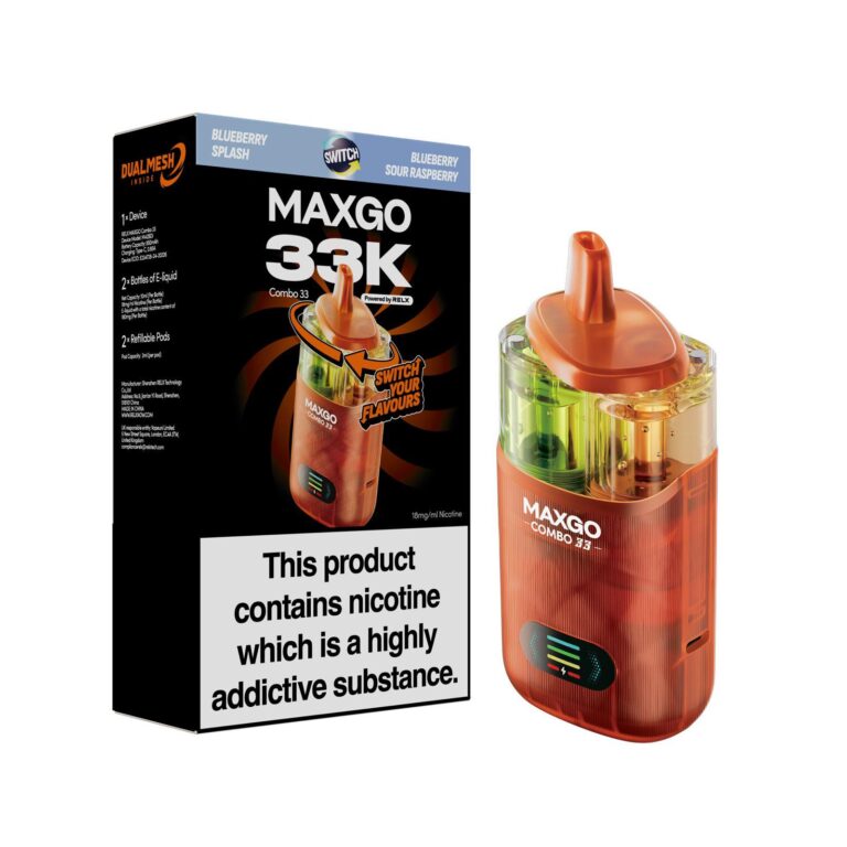 RELX Maxgo Combo 33K Disposable Vape Kit (Box of 5) Nicotine Salt E-Liquids Wholesale, Eco-Friendly Vape Kits Wholesale, CBD Disposable Vapes Wholesale, Bar Salts E-Liquid Wholesale, Dual-Use Vaporizers Wholesale
