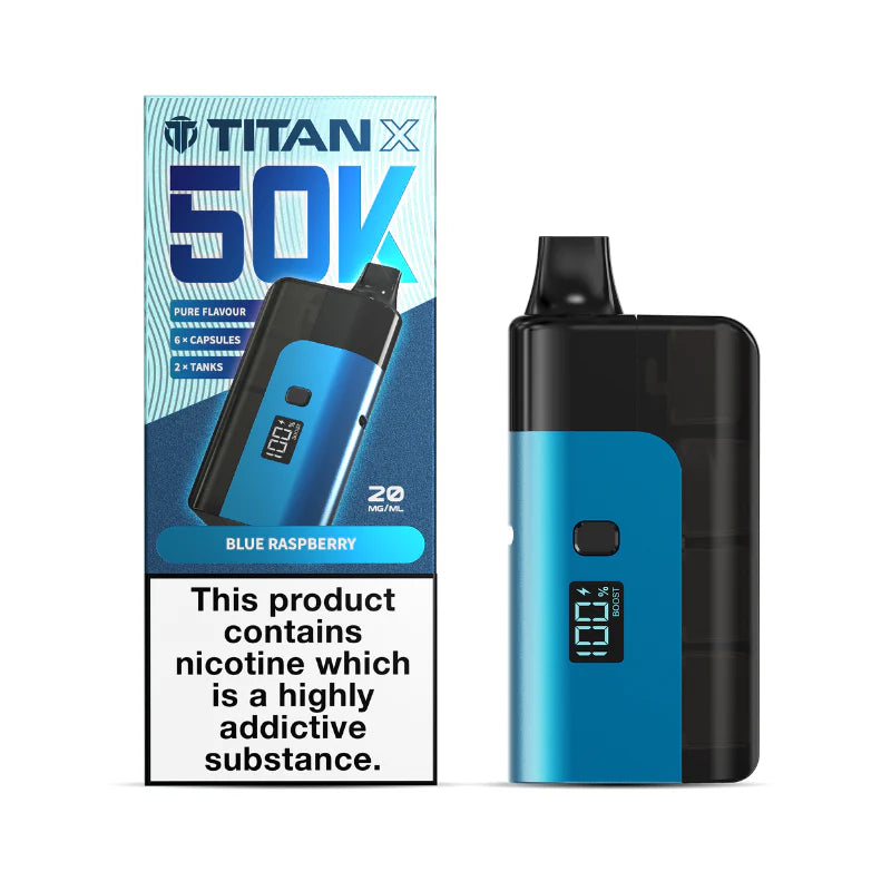 Titan X 50K Prefilled Pod Kit (Box of 5) TPD compliant pod kit buy online UK VaperzHub 7