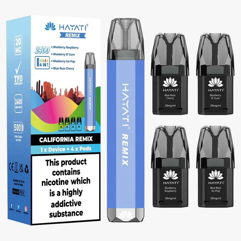 HAYATI REMIX 4 IN 1 2400 PREFILLED DISPOSABLE POD KIT 20MG (Box of 5)