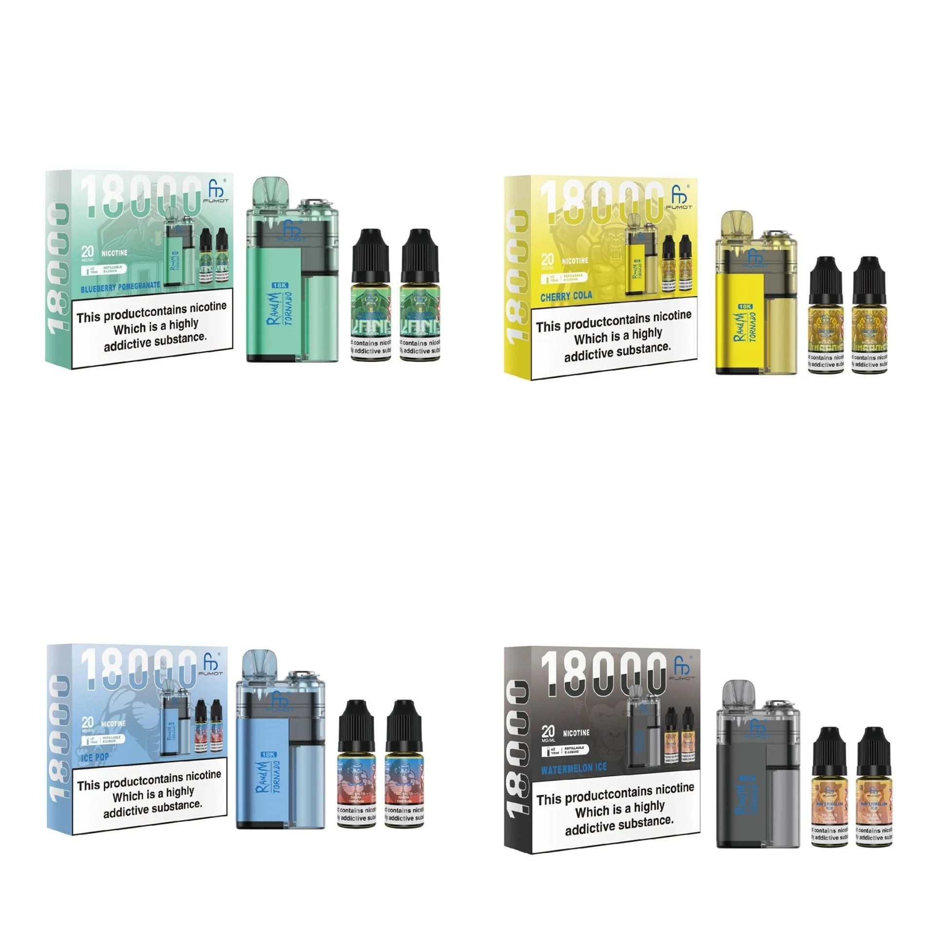 FUMOT RandM Tornado 18k Pod Vape Kit (Box of 5)