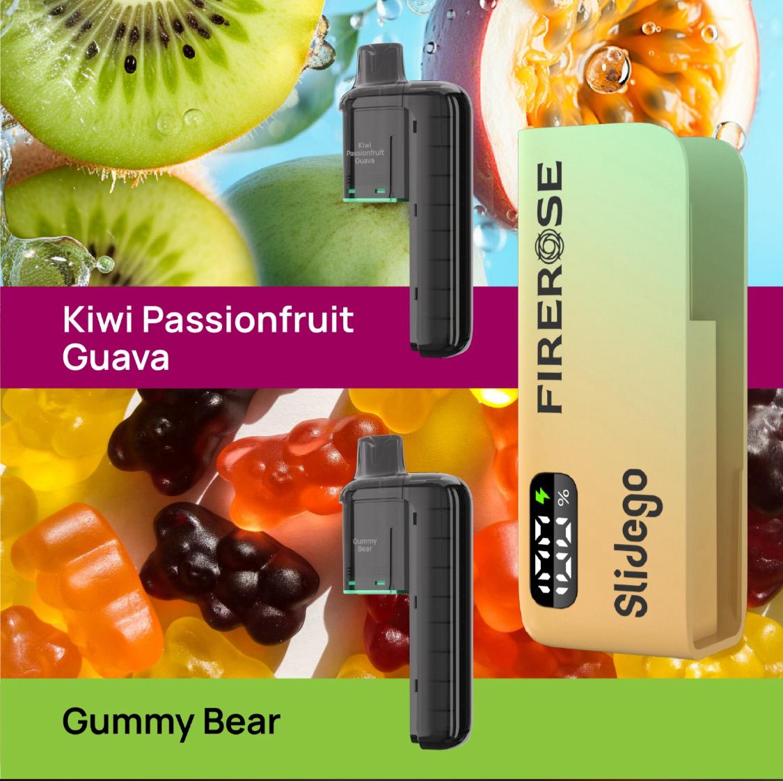 Firerose Slidgo Pod Kit kiwi passionfruit guava/gummy bear