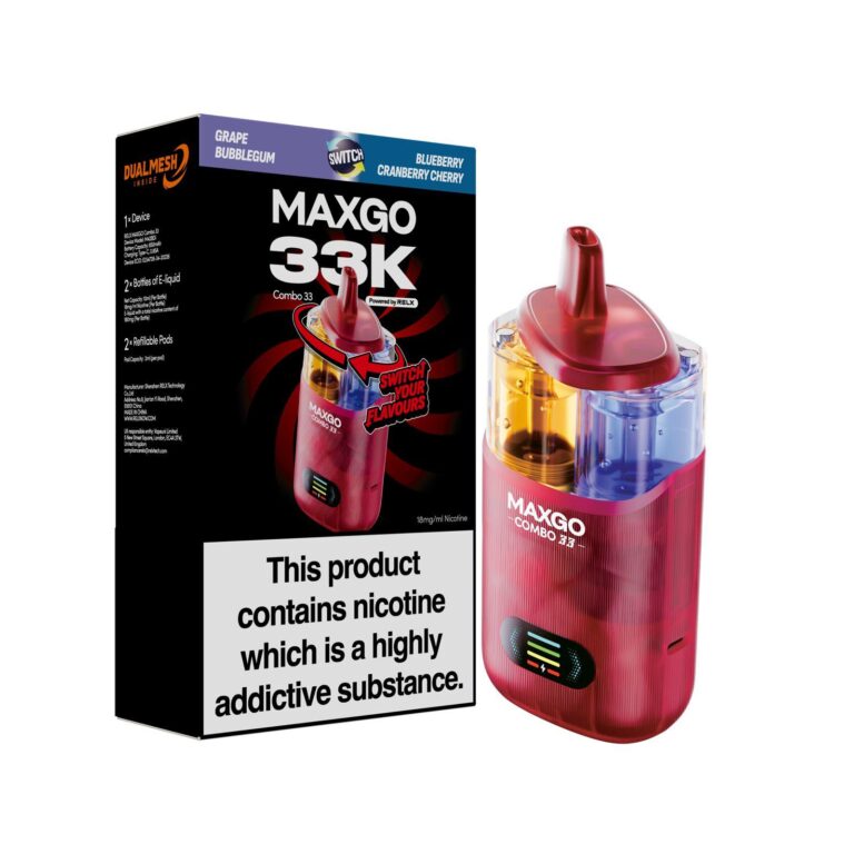 RELX Maxgo Combo 33K Disposable Vape Kit (Box of 5) Nicotine Salt E-Liquids Wholesale, Eco-Friendly Vape Kits Wholesale, CBD Disposable Vapes Wholesale, Bar Salts E-Liquid Wholesale, Dual-Use Vaporizers Wholesale