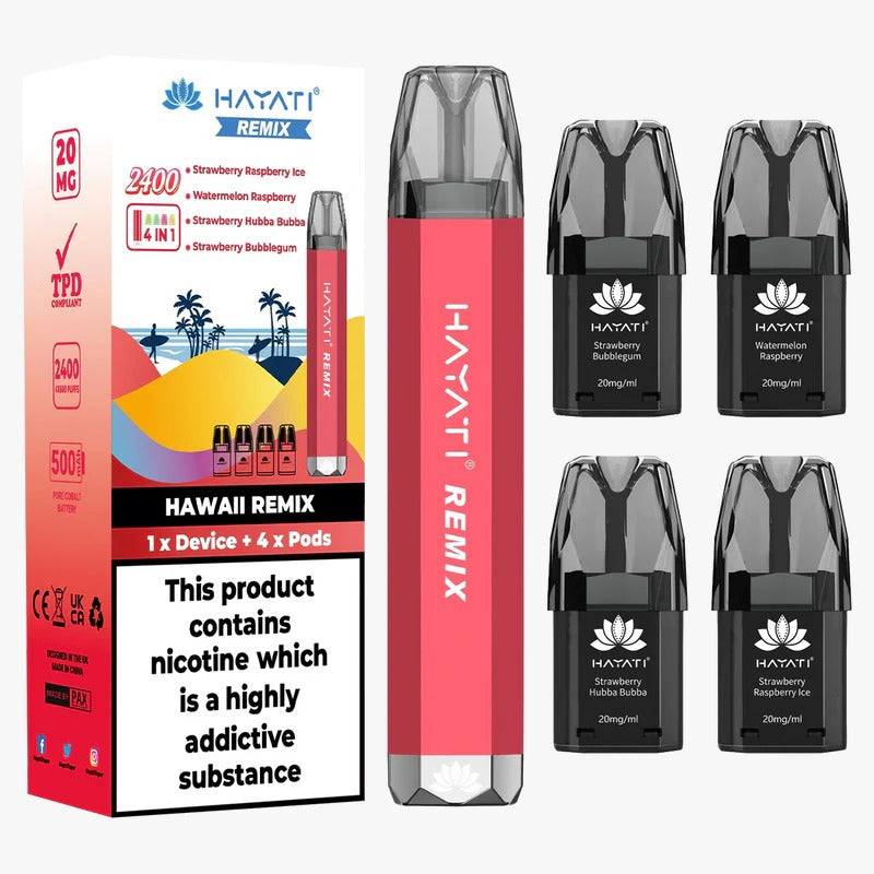 HAYATI REMIX 4 IN 1 2400 PREFILLED DISPOSABLE POD KIT 20MG (Box of 5)