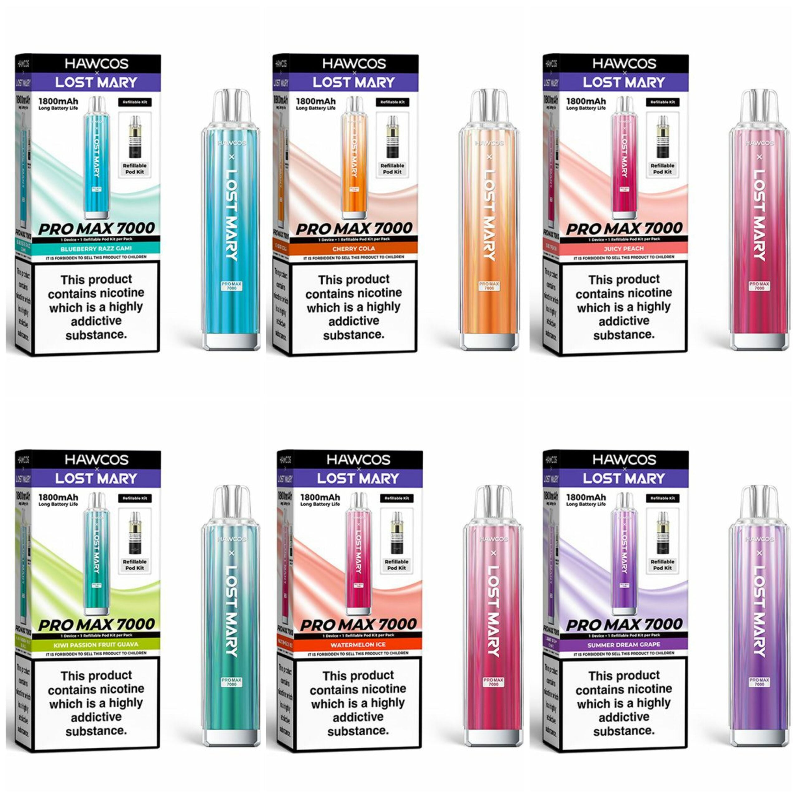 Lost Mary x Hawcos Pro Max 7000 Pod Vape Kit (Box of 10)