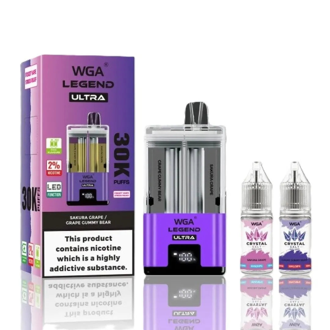 WGA Crystal Legend Ultra 30K Vape Box of 5