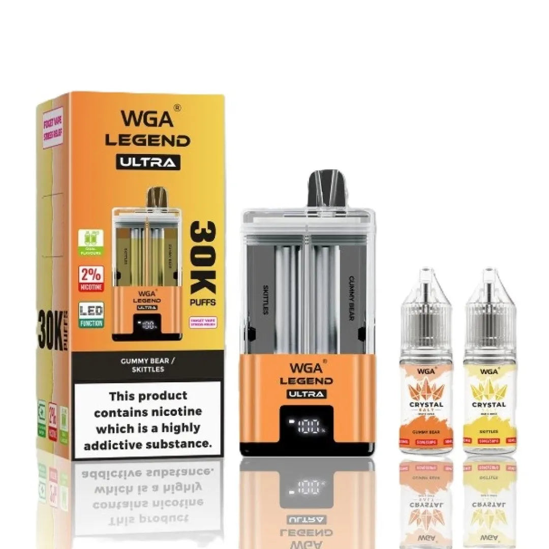 WGA Crystal Legend Ultra 30K Vape Box of 5