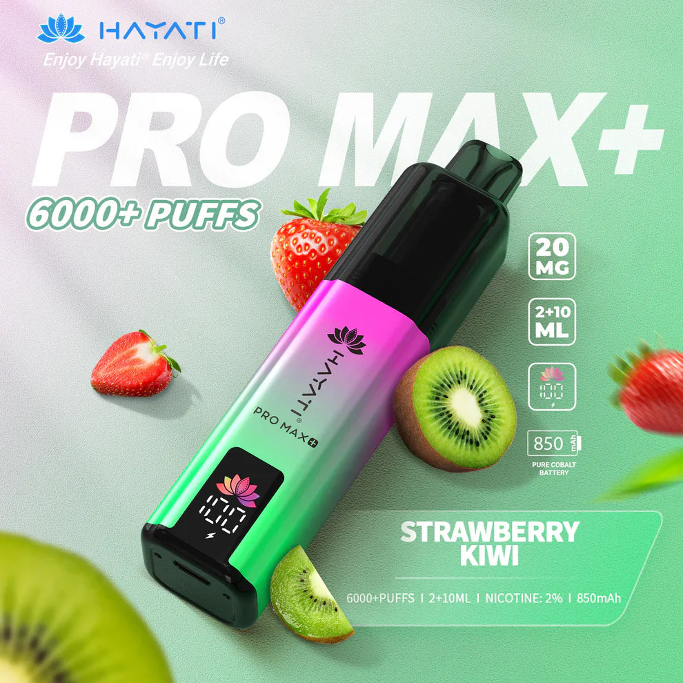 Strawberry Kiwi Hayati Pro Max Plus 6000 Puffs Disposable Vape