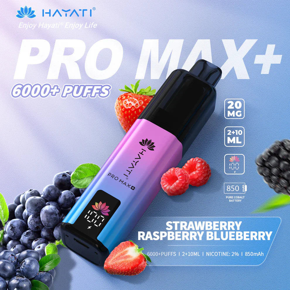 Strawberry Raspberry Blueberry  Hayati Pro Max Plus 6000 Puffs Disposable Vape
