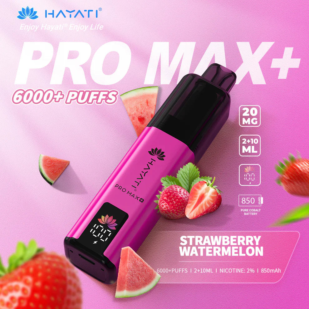 Strawberry Watermelon Hayati Pro Max Plus 6000 Puffs Disposable Vape