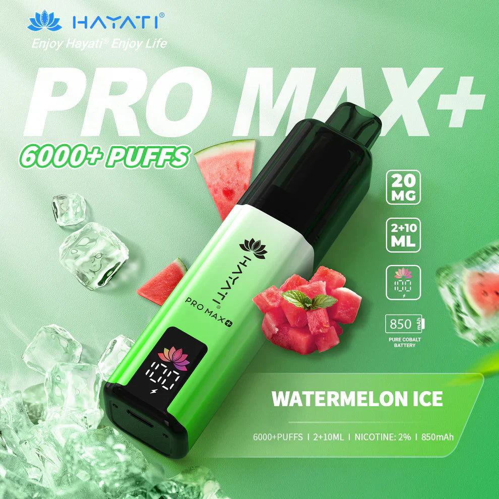 Watermelon Ice Hayati Pro Max Plus 6000 Puffs Disposable Vape