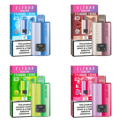 Elf Bar Dual 10,000 Disposable Vape Kit – Box of 5 | Dual Flavor 9000 puffs disposable vape UK -