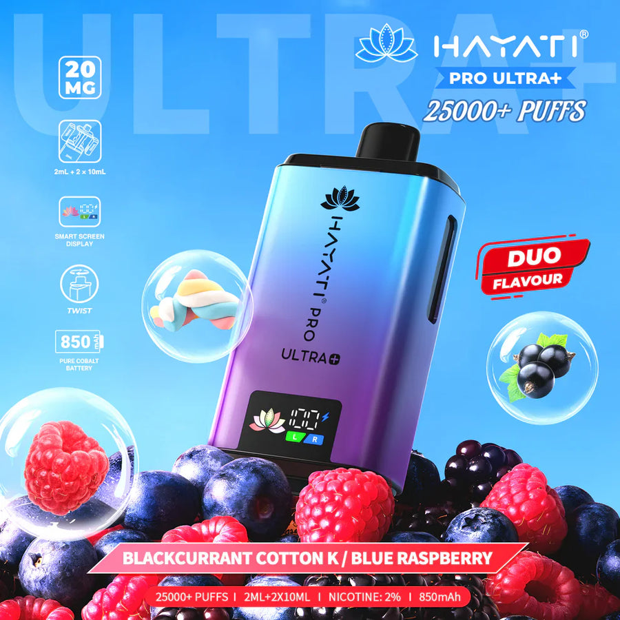 Buy Hayati Pro Ultra + Plus 25000 Puffs Prefilled Disposable Vape Kit Box of 5 online UK fast delivery VaperzHub