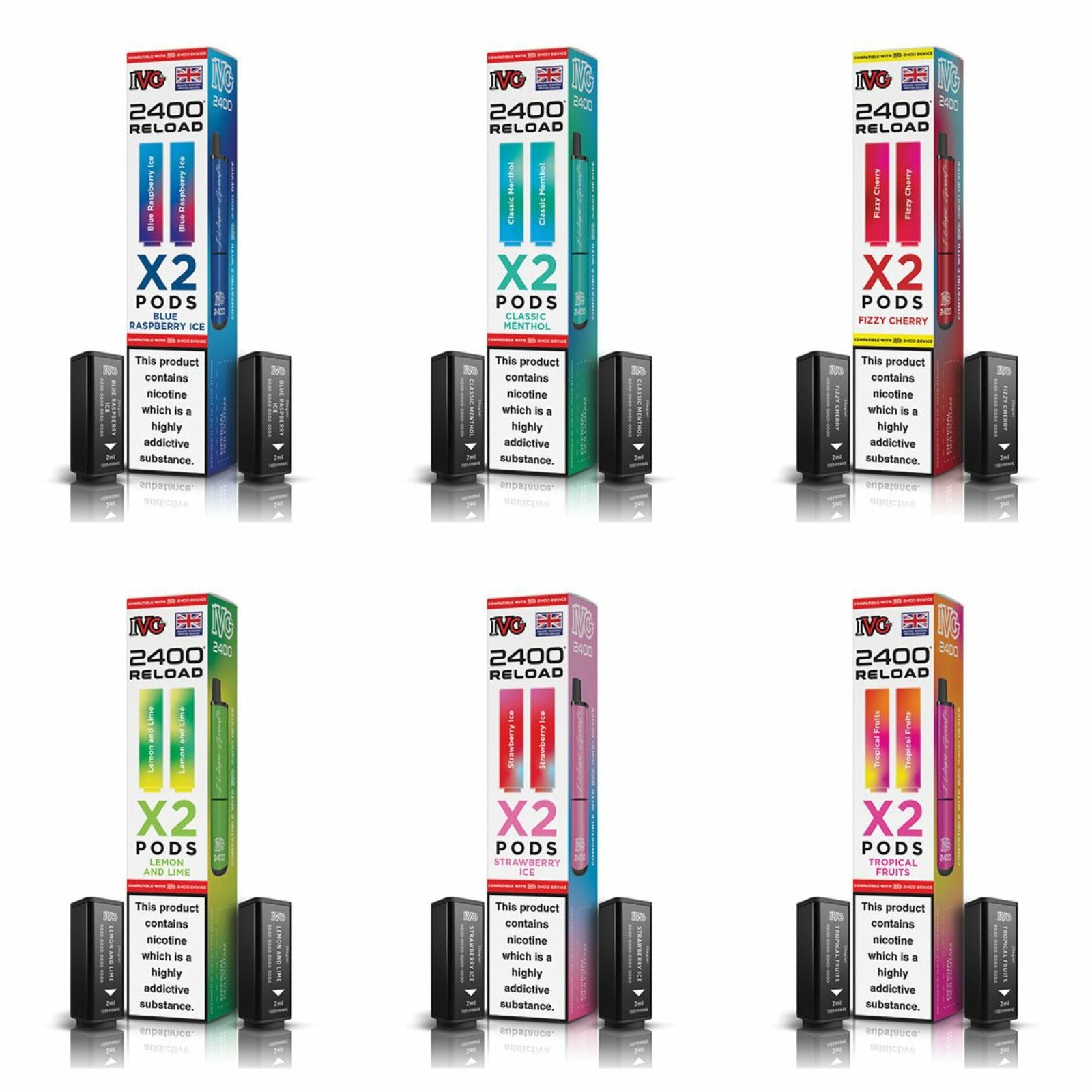 IVG 2400 Reload 2 in 1 Prefilled Pods 20mg(box of 5)