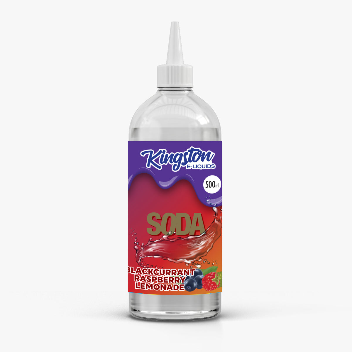 Kingston 500ml Soda E-Liquid Shortfill – Blackcurrant Raspberry Lemonade