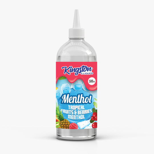Kingston 500ml Menthol E-Liquid Shortfill – Tropical Fruits and Berries Menthol e-liquid UK - VaperzHub