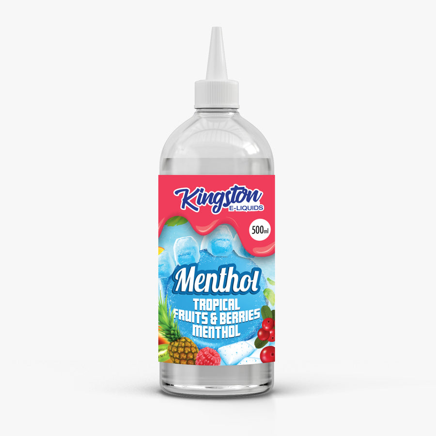 Kingston 500ml Menthol E-Liquid Shortfill – Tropical Fruits and Berries Menthol e-liquid UK - VaperzHub