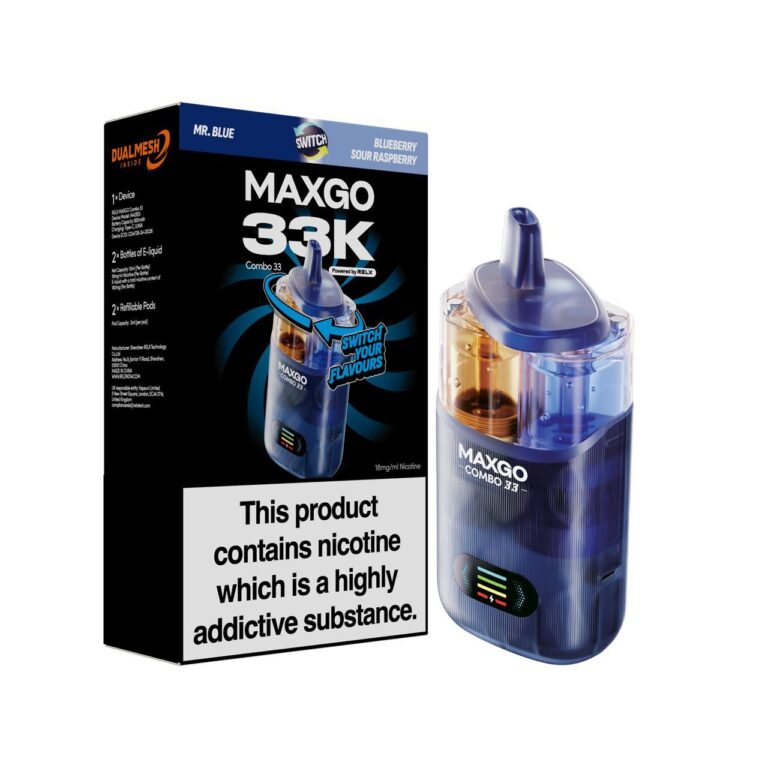 RELX Maxgo Combo 33K Disposable Vape Kit (Box of 5) Nicotine Salt E-Liquids Wholesale, Eco-Friendly Vape Kits Wholesale, CBD Disposable Vapes Wholesale, Bar Salts E-Liquid Wholesale, Dual-Use Vaporizers Wholesale