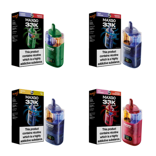 RELX Maxgo Combo 33K Disposable Vape Kit (Box of 5) Nicotine Salt E-Liquids Wholesale, Eco-Friendly Vape Kits Wholesale, CBD Disposable Vapes Wholesale, Bar Salts E-Liquid Wholesale, Dual-Use Vaporizers Wholesale