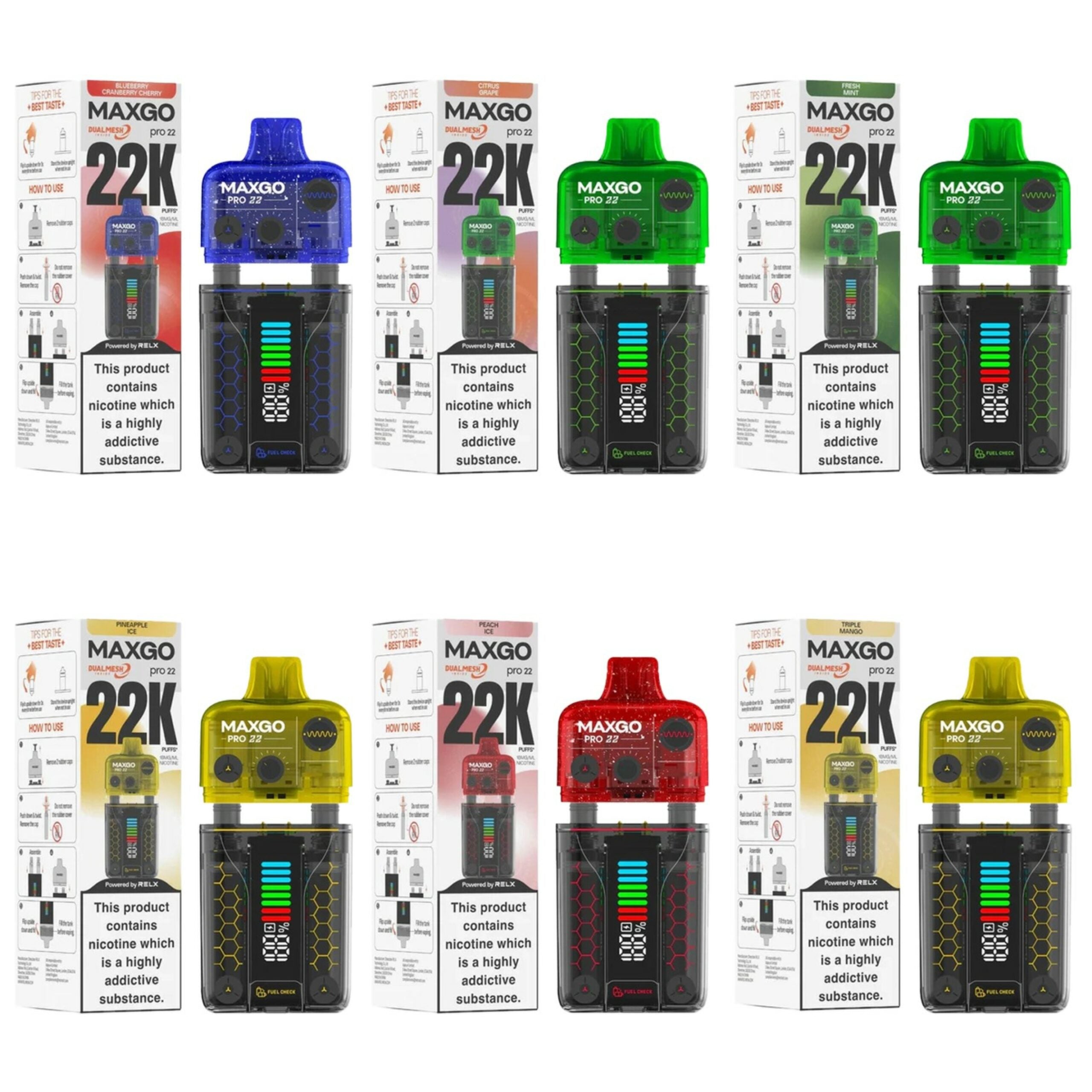 Relx Maxgo 22K Prefilled Pod Vape Kit (Box of 5)