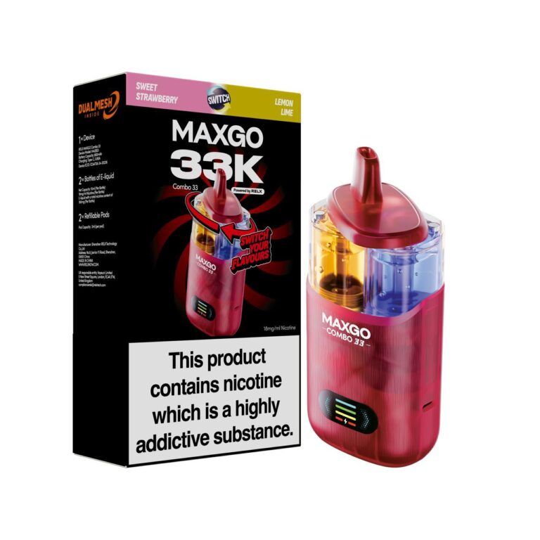 RELX Maxgo Combo 33K Disposable Vape Kit (Box of 5) Nicotine Salt E-Liquids Wholesale, Eco-Friendly Vape Kits Wholesale, CBD Disposable Vapes Wholesale, Bar Salts E-Liquid Wholesale, Dual-Use Vaporizers Wholesale