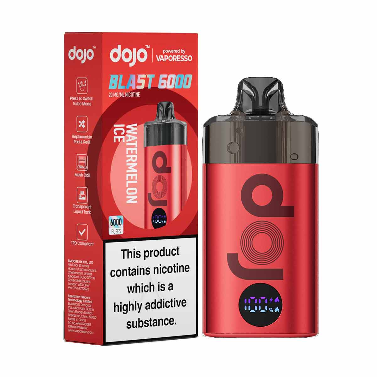 VAPORESSO DOJO BLAST 6000 Pre-Filled Pod Kit 20mg (Box of 5)
