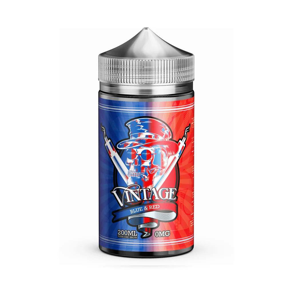 Vintage 200ml Blue & Red Shortfill E-Liquid