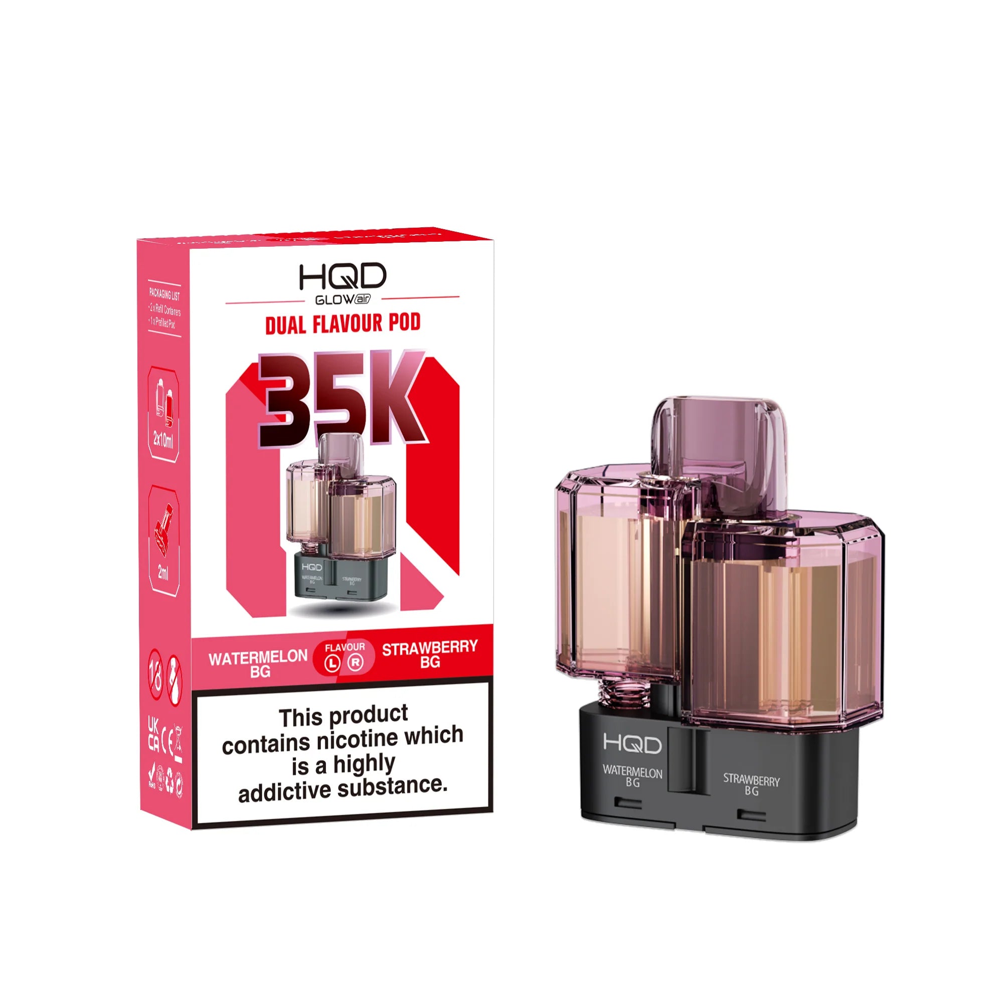 HQD Glow Air 35K Prefilled Pods (Box of 5)