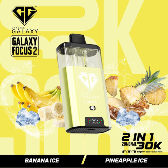 Crystal Galaxy Focus 2 30k Vape Kit Banana Ice / Pineapple Ice (Box of 5) disposable vape UK - VaperzHub