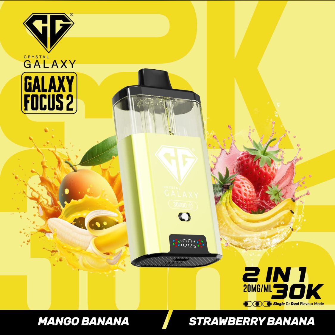 Crystal Galaxy Focus 2 30k Vape Kit Mango Banana / Strawberry Banana (Box of 5)
