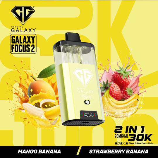 Crystal Galaxy Focus 2 30k Vape Kit Mango Banana / Strawberry Banana (Box of 5) disposable vape UK - VaperzHub