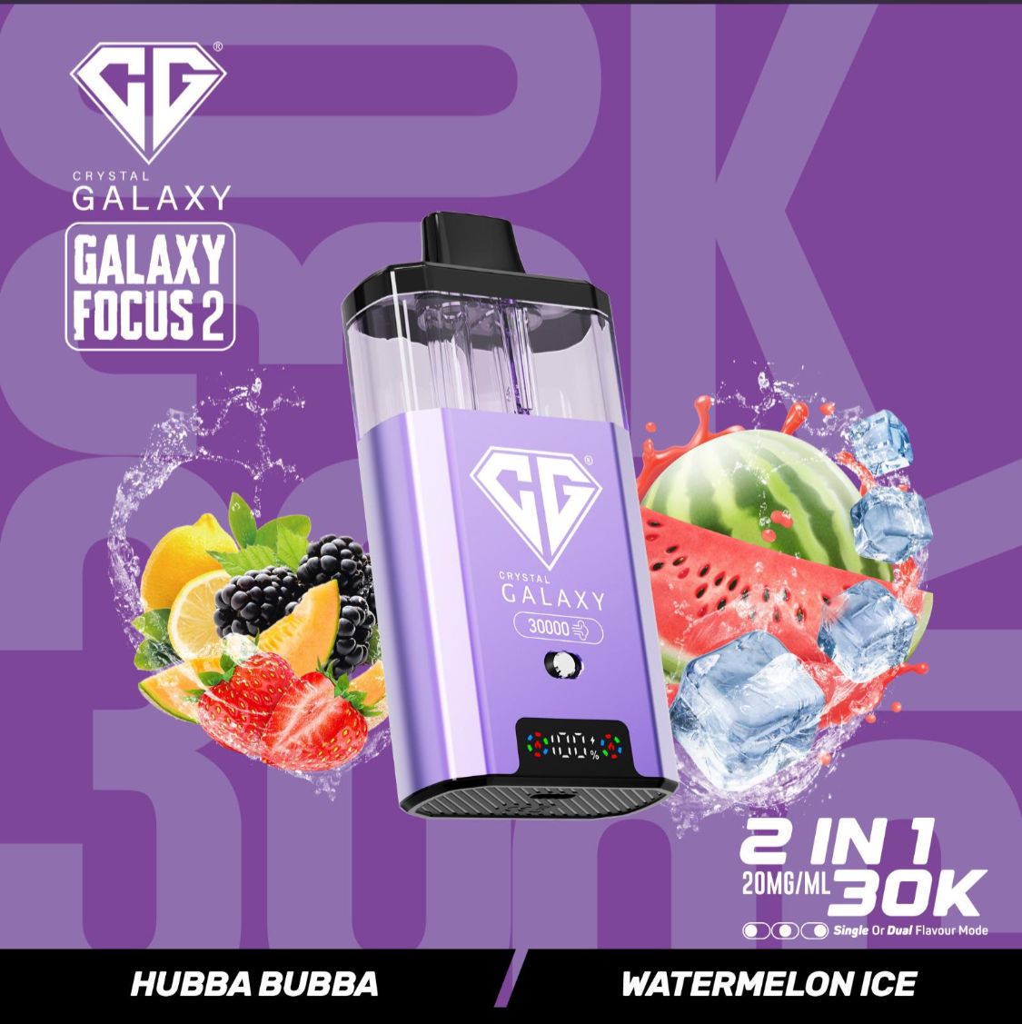 Crystal Galaxy Focus 2 30k Vape Kit Hubba Bubba / Watermelon Ice (Box of 5)