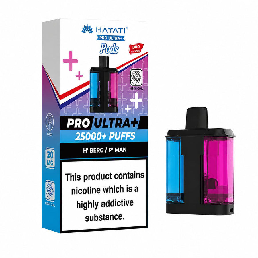 Hayati Pro Ultra Plus 25K Prefilled Pods – H'Berg / P'Man (Box of 5)