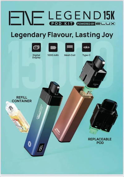 ENE Legend 15K Prefilled Pod Kit (Box of 5) disposable vape UK - VaperzHub