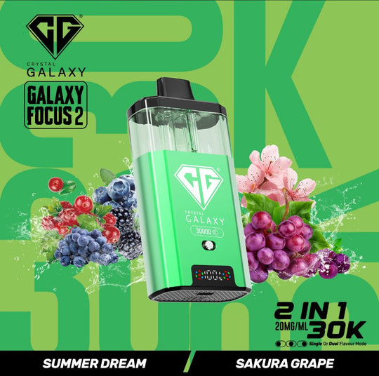 Crystal Galaxy Focus 2 30k Vape Kit Summer Dream / Sakura Grape (Box of 5) disposable vape UK - VaperzHub