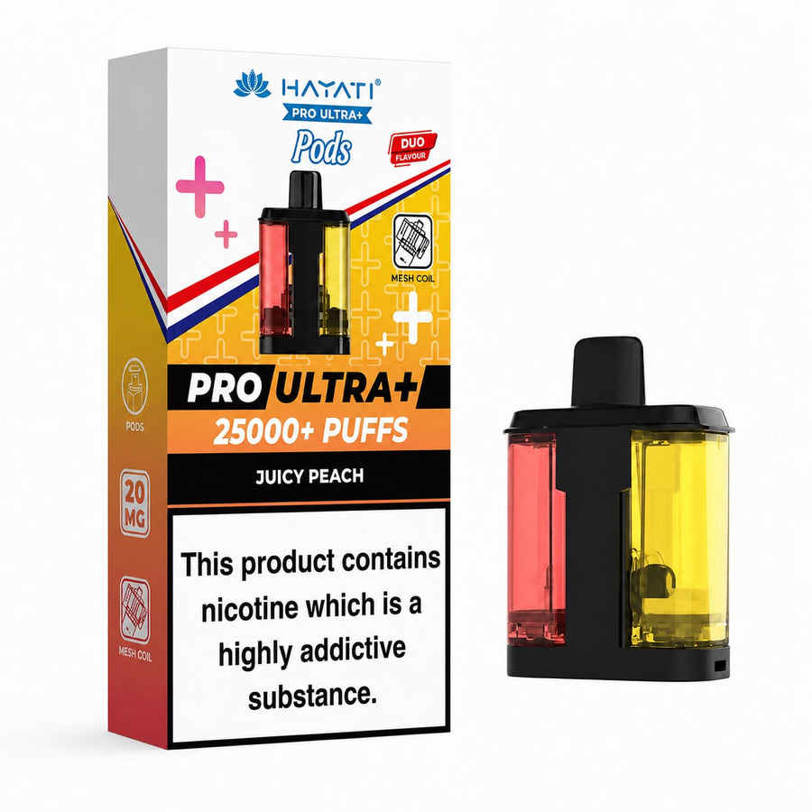 Hayati Pro Ultra Plus 25K Prefilled Pods Juicy Peach (Box of 5)