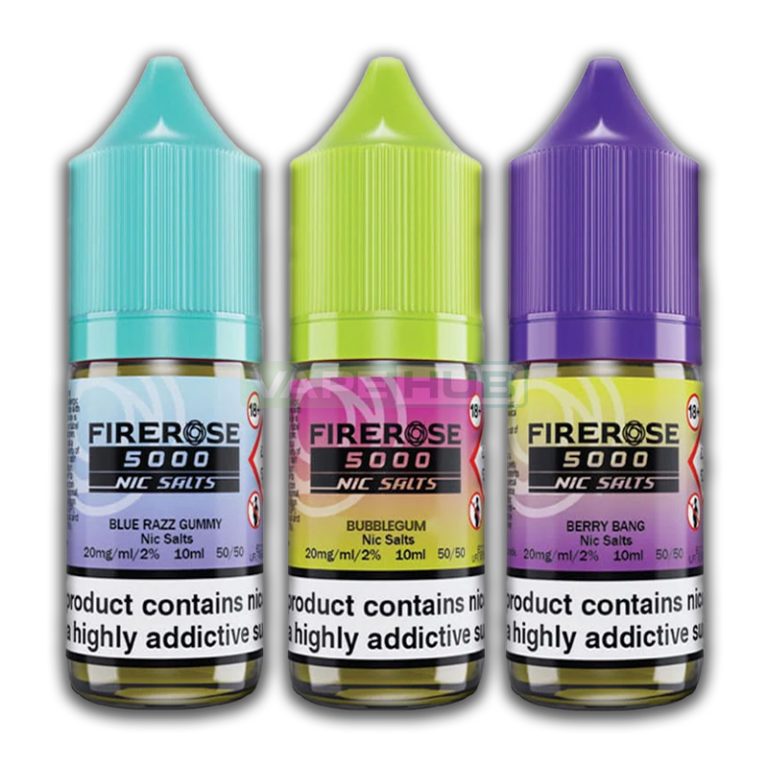 Firerose 5000 Nic Salts by Elux (Box of 10) 10000 puffs e-liquid UK - VaperzHub