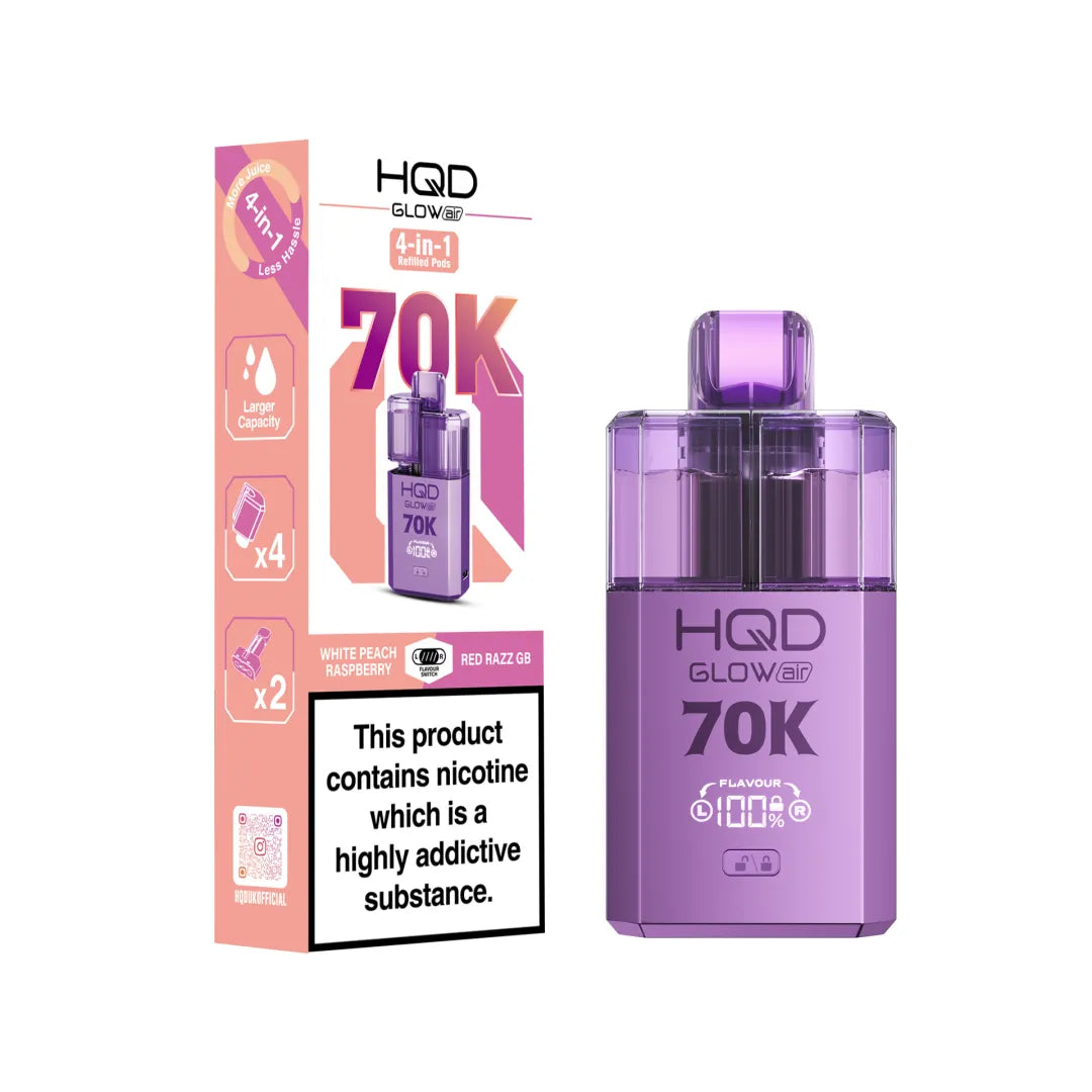 HQD Glow Air 70K Prefilled Pod Kit (Box of 5)